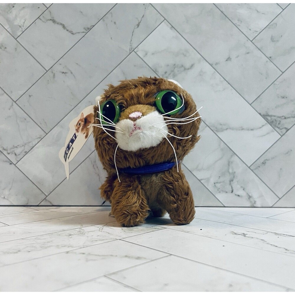 Vintage 2005 The Cat Somali McDonalds Miniature Plush Cat Large Green Eyes